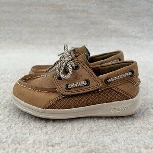 Sperry Gamefish Jr Toddler Boys Boat Shoes 7.5 Tan Leather